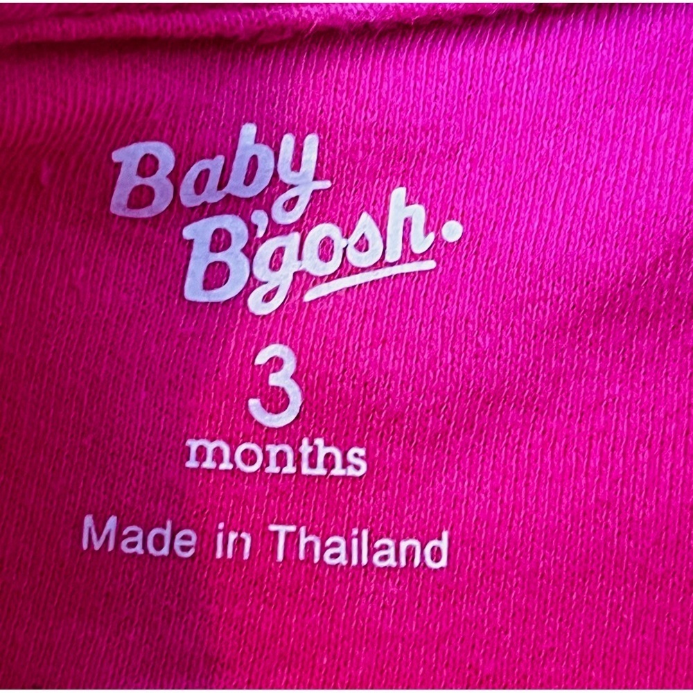 OshKosh B’gosh 3m One Piece Pink Angel Wings Stitch Footless Button Front Cotton - Picture 7 of 7